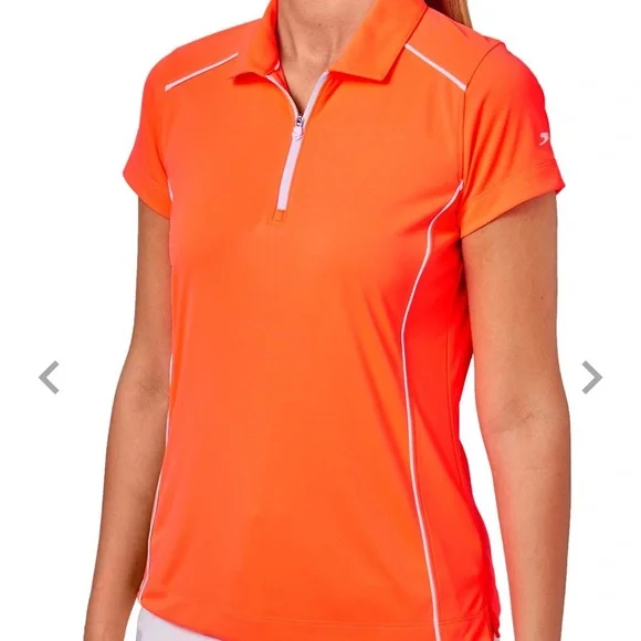 Slazenger Tech Golf Polo, Athletic Tee, Orange - Picture 2 of 13